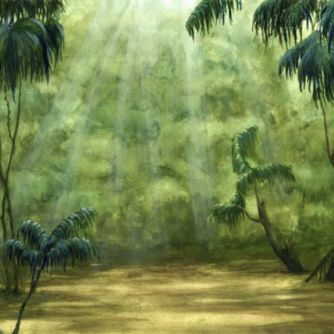 Painted jungle - 9' by 7' . Rental price: $30